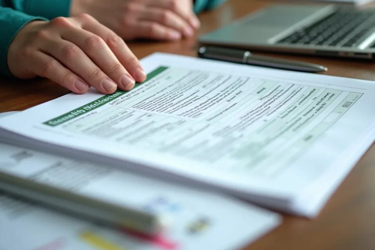 Lease and pest notification form on a landlord's desk