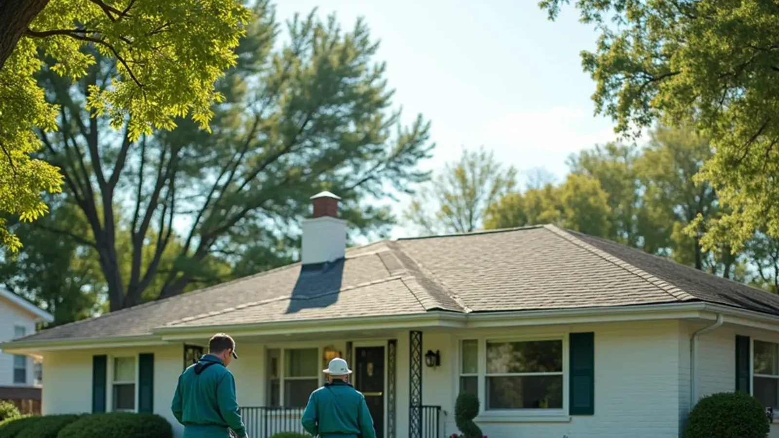 Mid-century ranch home on a Columbus, IN street served by Miller's Pest Control