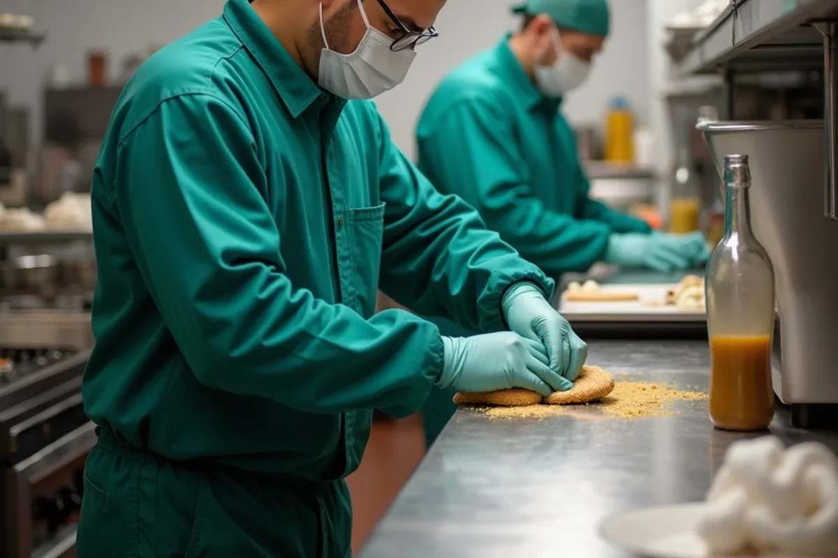 Pest inspection behind a restaurant kitchen line in Seymour, IN